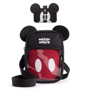 Disney Mickey Mouse Small Messenger Crossbody Purse and Card Wallet